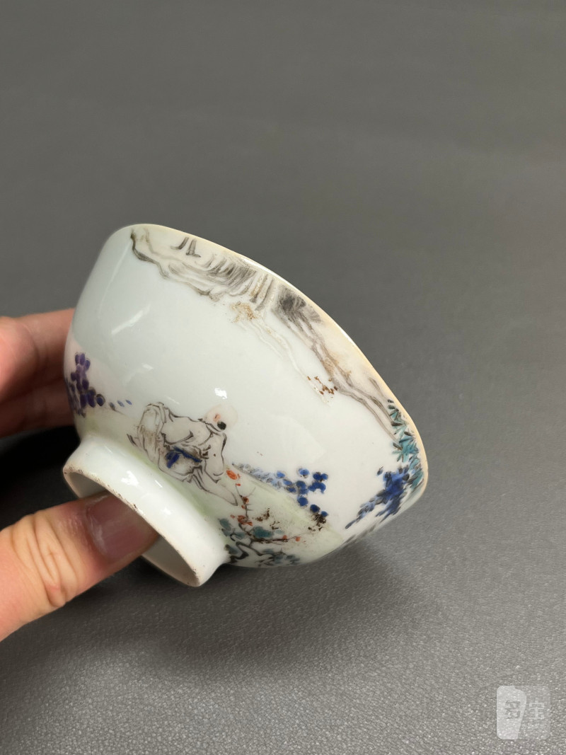清晚期  浅绛彩王少维作茶圆 - 图10